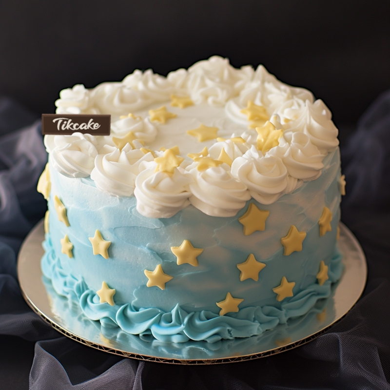 原创星星主题翻糖鲜奶蛋糕