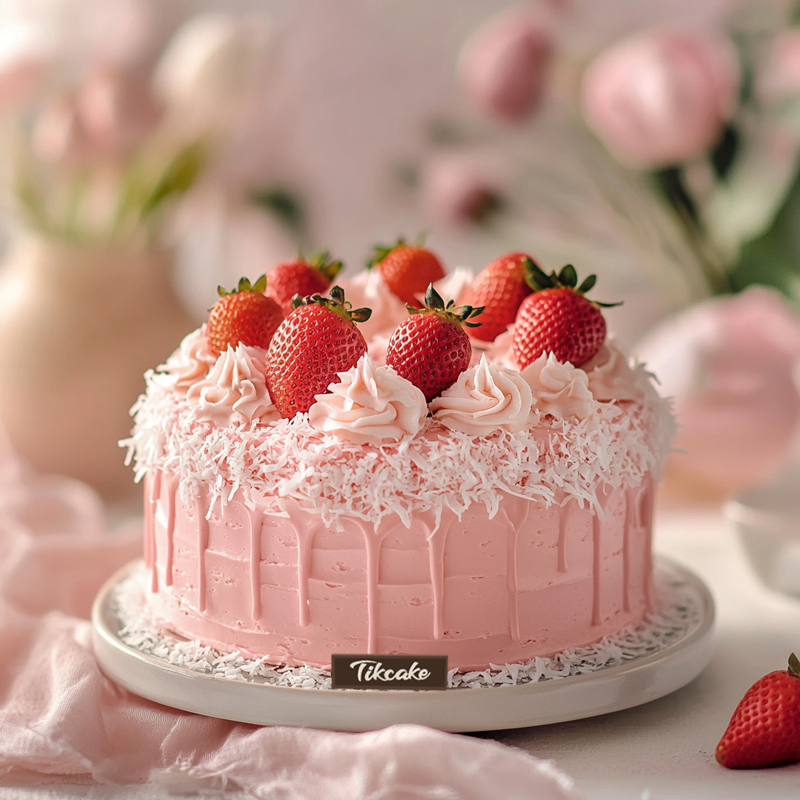 原创简约草莓鲜奶蛋糕（三）