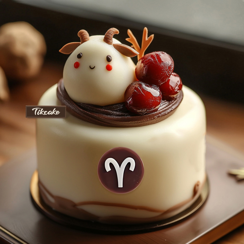 原创白羊座主题翻糖鲜奶蛋糕（3.21-4.19）