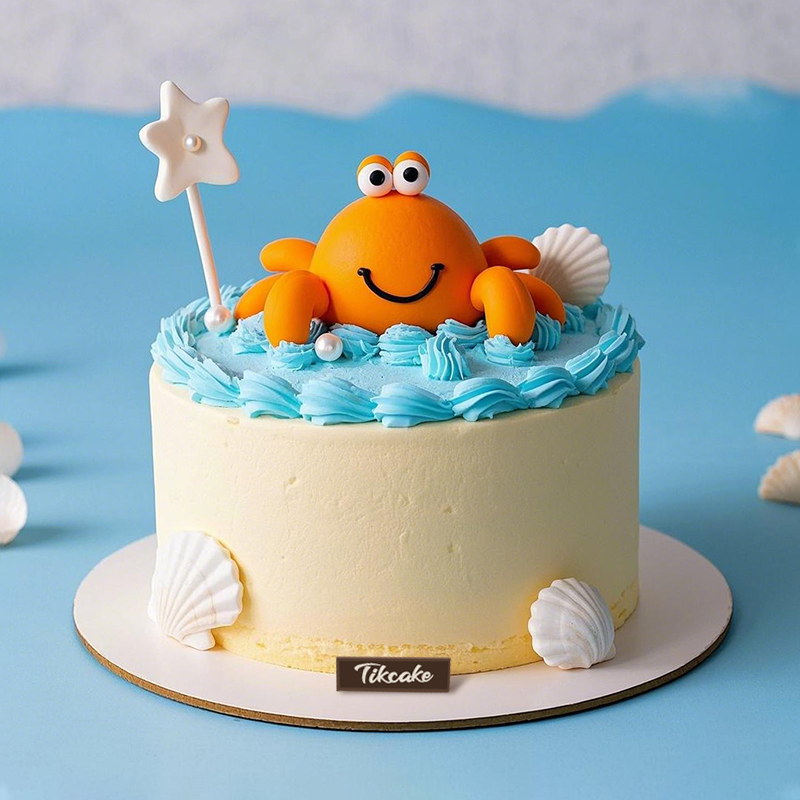 原创巨蟹座主题翻糖鲜奶蛋糕（6.22-7.22）