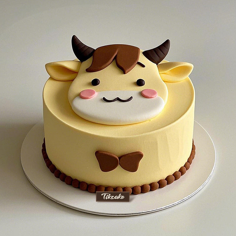 原创金牛座主题翻糖鲜奶蛋糕八（4.20-5.20）