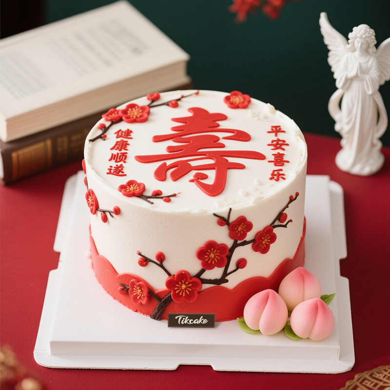 原创祝寿主题鲜奶蛋糕（六）