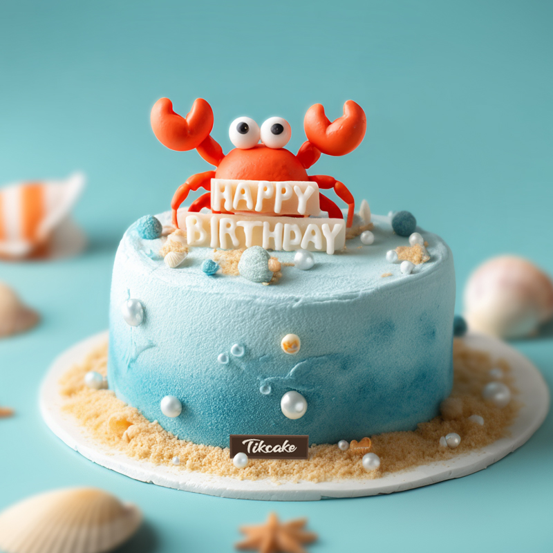 原创巨蟹座主题翻糖鲜奶蛋糕二十二（6.22-7.22）