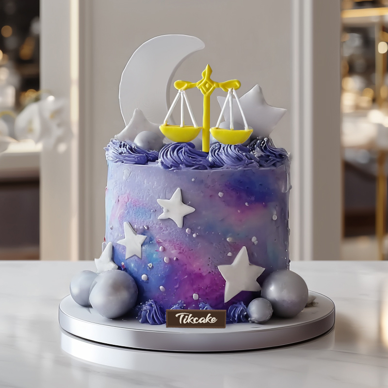 原创天秤座主题翻糖鲜奶蛋糕十一（9.23-10.23）