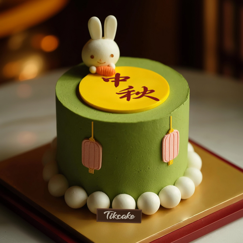 原创中秋节主题翻糖鲜奶蛋糕（六）